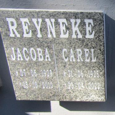 REYNEKE Carel 1925-2022 &amp; Jacoba 1929-2010