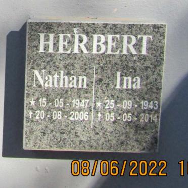 HERBERT Nathan 1947-2006 &amp; Ina 1943-2014