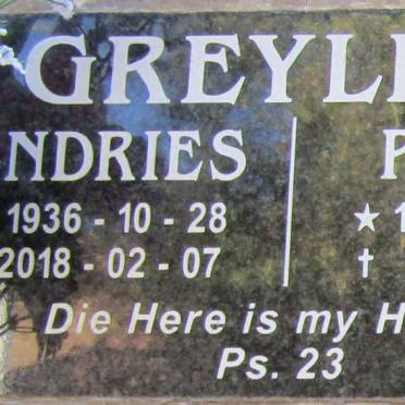 GREYLING Andries 1936-2018 &amp; Petro 1938-