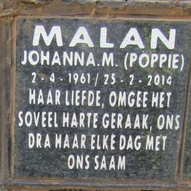 MALAN Johanna M. 1961-2014