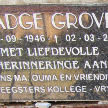 GROVE Madge 1946-2009