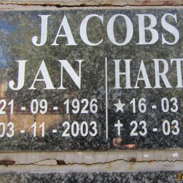 JACOBS Jan 1926-2003 &amp; Hartjie 1930-2016