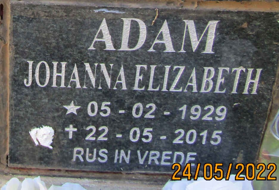 ADAM Johanna Elizabeth 1929-2015