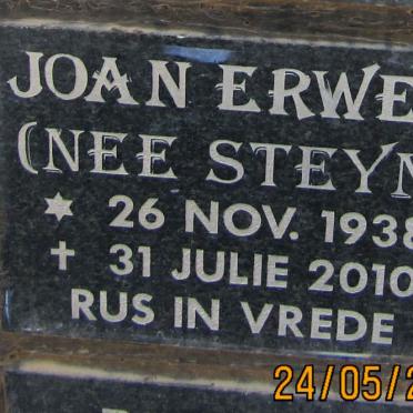 ERWEE Joan nee STEYN 1938-2010