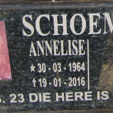 SCHOEMAN Annelise 1964-2016