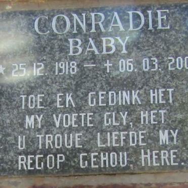 CONRADIE Baby 1918-2008