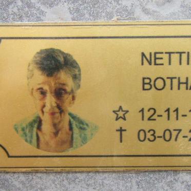 BOTHA Nettie 1936-2021