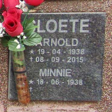 CLOETE Arnold 1938-2015 &amp; Minnie 1938-