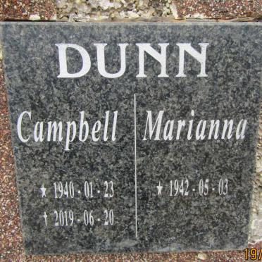 DUNN Campbell 1940-2019 &amp;  Marianna 1942-