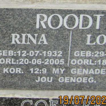 ROODT Louis 1928-2016 &amp; Rina 1932-2005