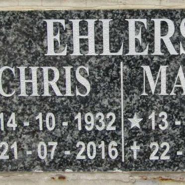 EHLERS Chris 1932-2016 &amp; Martie 1935-2005