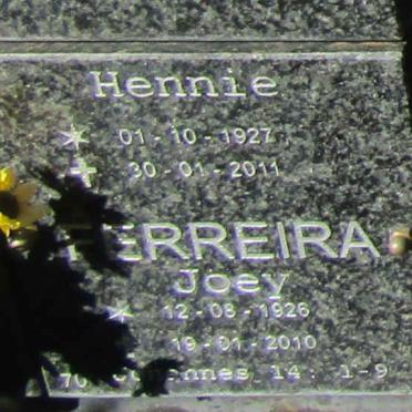 FERREIRA Hennie 1927-2011 &amp; Joey 1926-2010