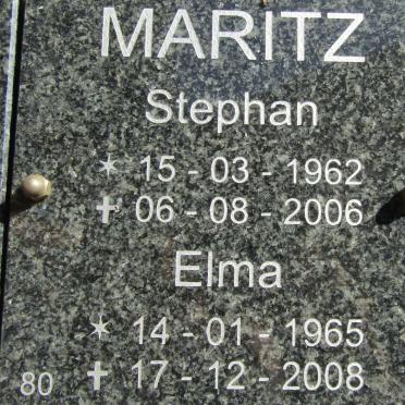 MARITZ Stephan 1962-2006 &amp; Elma 1965-2008