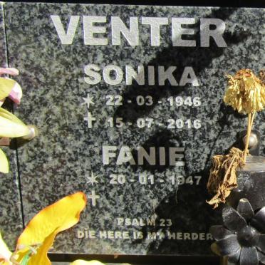 VENTER Fanie 1947- &amp; Sonika 1946-2016