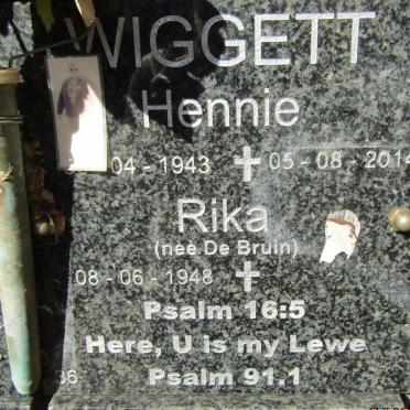 WIGGETT Hennie 1943-2014 &amp; Rika DE BRUIN 1948-