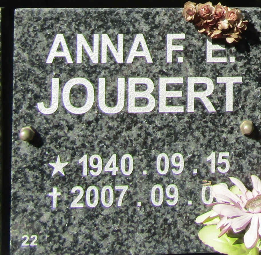 JOUBERT Anna F.E. 1940-2007