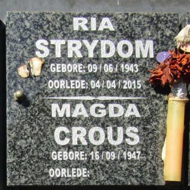 STRYDOM Ria 1943-2015 :: CROUS Magda 1947-