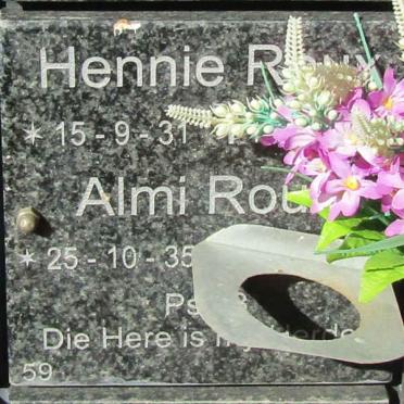 ROUX Hennie 1931- &amp; Almi 1935-