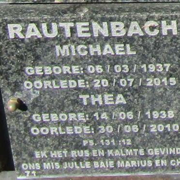 RAUTENBACH Michael 1937-2015 &amp; Thea 1938-2010