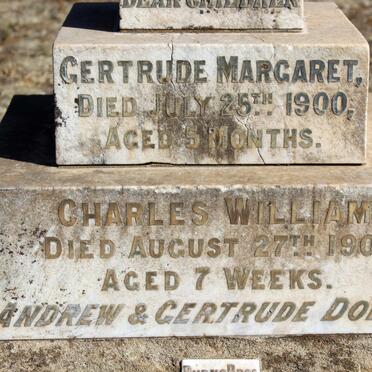 DOWIE Gertrude Margaret 1900-1900 :: DOWIE Charles William 1901-1901