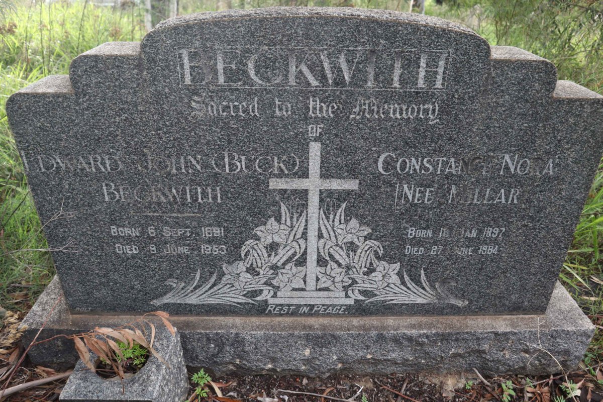 BECKWITH Edward John 1891-1953 &amp; Constance Nora MILLAR 1897-1984