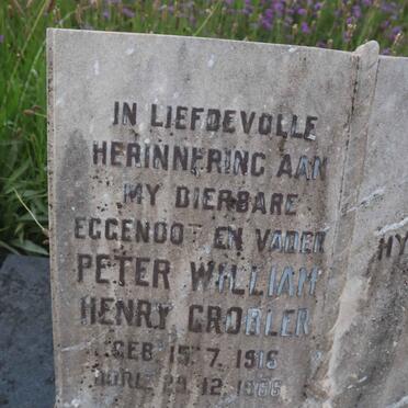 GROBLER Peter William Henry 1916-1986 &amp; Christina 1924-1978