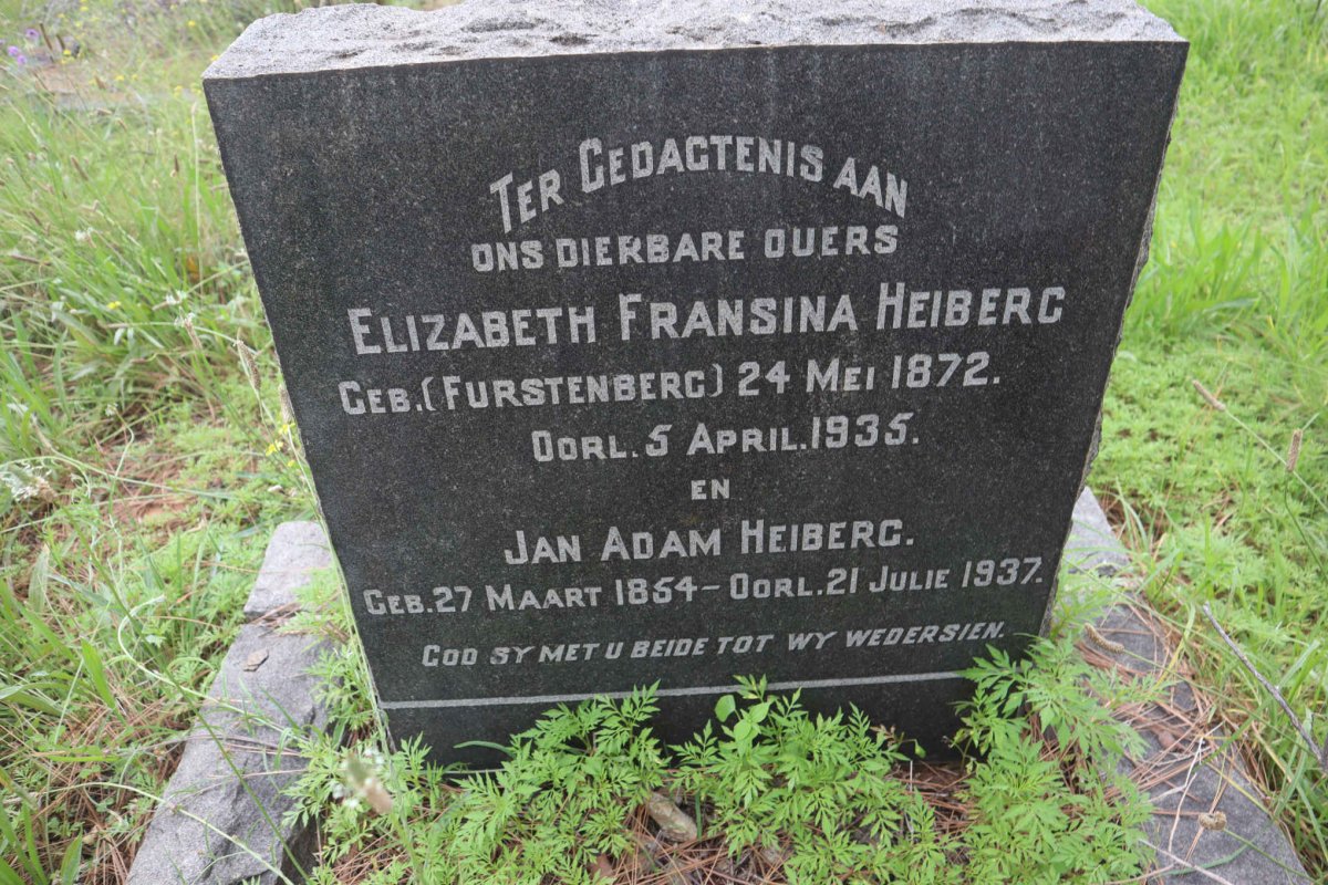 HEIBERG Jan Adam 1854-1937 &amp; Elizabeth Fransina FURSTENBERG 1872-1935