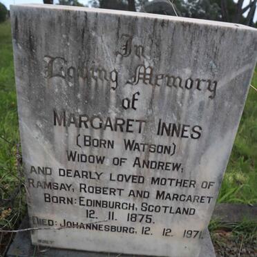 INNES Andrew 1871-1958 &amp; Margaret WATSON 1875-1971
