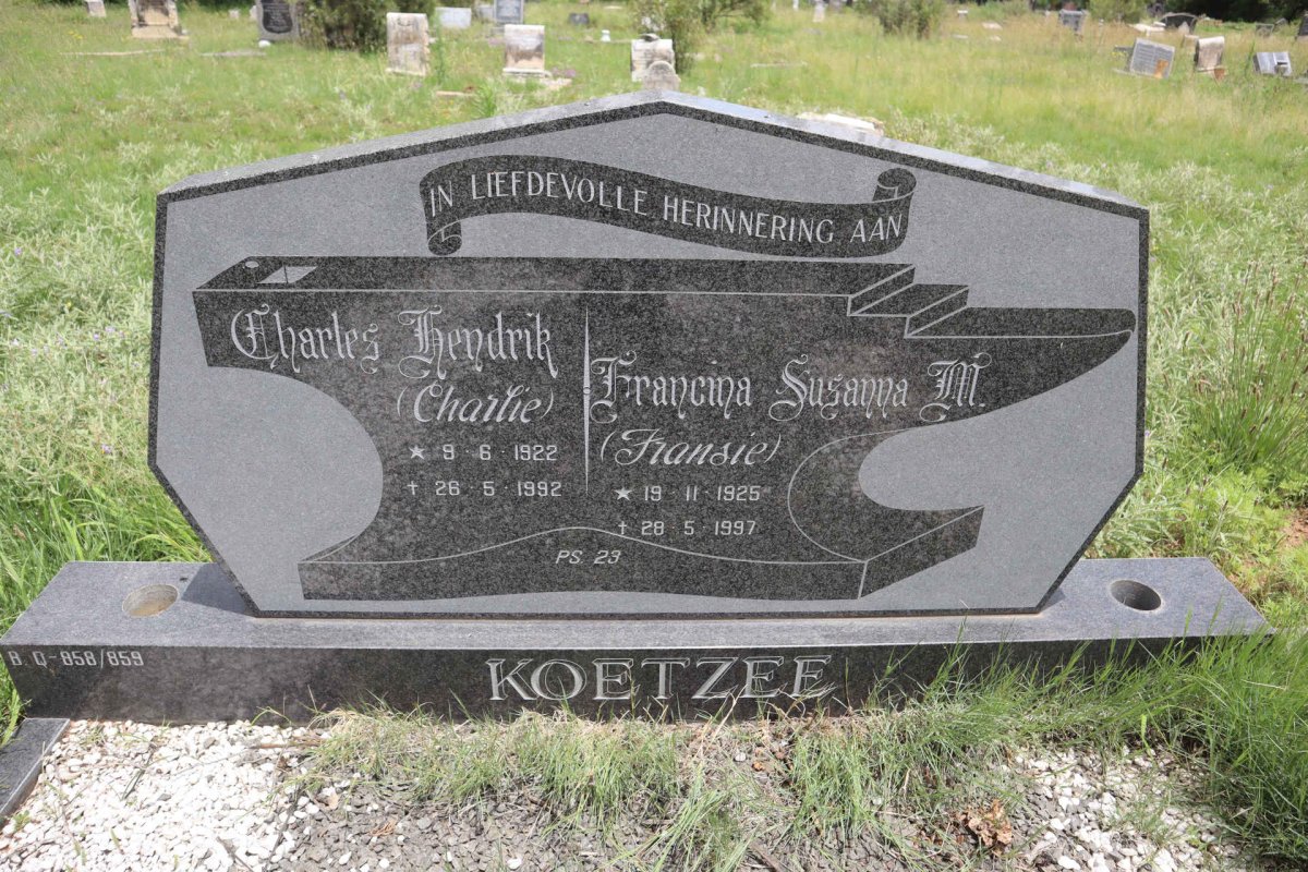 KOETZEE Charles Hendrik 1922-1992 &amp; Francina Susanna M. 1925-1997