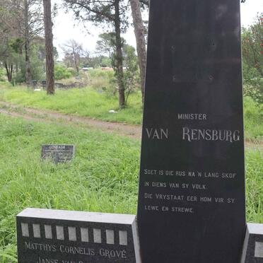 RENSBURG Matthys Cornelis Grove, Janse van 1919-1970