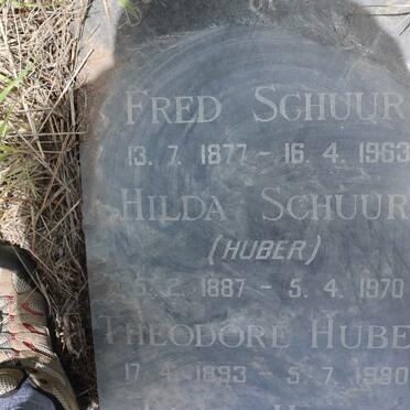 SCHUUR Fred 1877-1963 &amp; Hilda HUBER 1887-1970