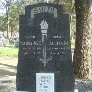 SMITH Petrus J.G.E. 1926-1997 &amp; Aletta M. HUMAN 1925-1968 :: SMITH Hendriena Jacoba 1950-1954