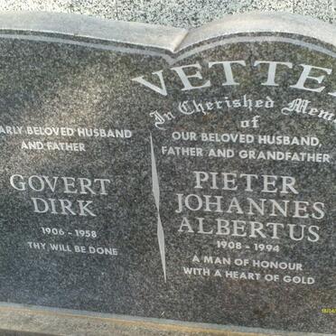 VETTEN Govert Dirk 1906-1958 :: VETTEN Pieter Jacobus Albertus 1908-1994