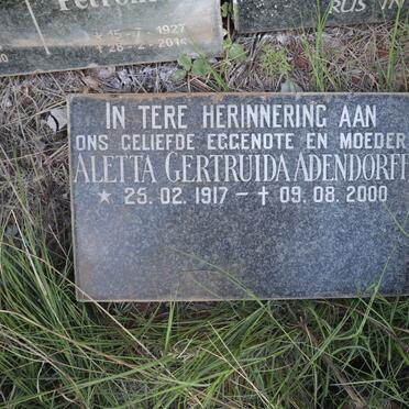ADENDORFF Aletta Gertruida 1917-2000