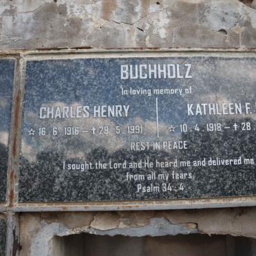 BUCHHOLZ Charles Henry 1916-1991 &amp; Kathleen F.R. 1918-2008