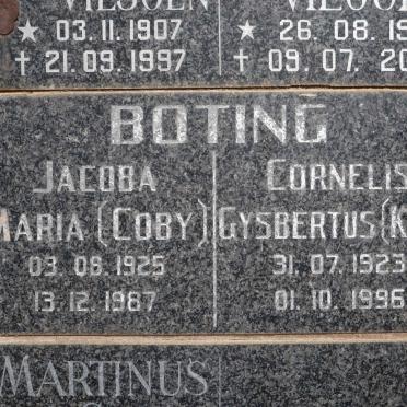 BOTING Cornelis Gysbertus 1923-1996 &amp; Jacoba Maria 1925-1987