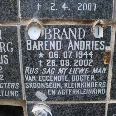 BRAND Barend Andries 1944-2002