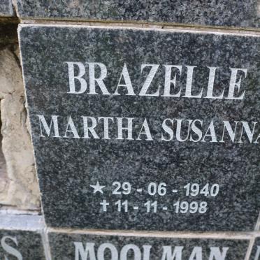 BRAZELLE Martha Susanna 1940-1998