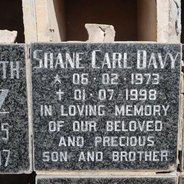DAVY Shane Carl 1973-1998