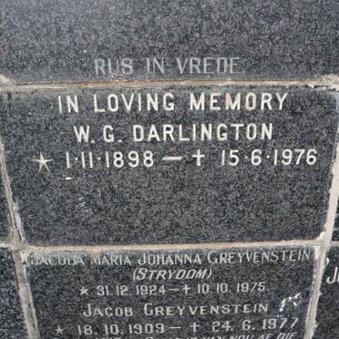 DARLINGTON W.G. 1898-1976