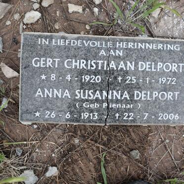 DELPORT Gert Christiaan 1920-1972 &amp; Anna Susanna PIENAAR 1913-2006