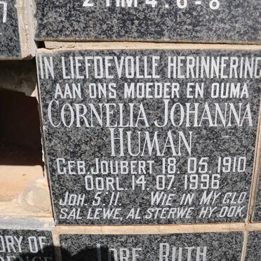HUMAN Cornelia Johanna nee JOUBERT 1910-1996