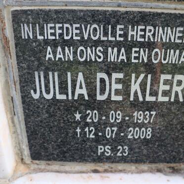 KLERK Julia, de 1937-2008
