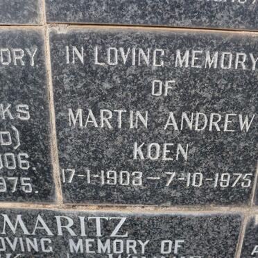 KOEN Martin Andrew 1903-1975