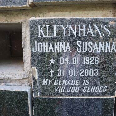 KLEYNHANS Johanna Susanna 1926-2003