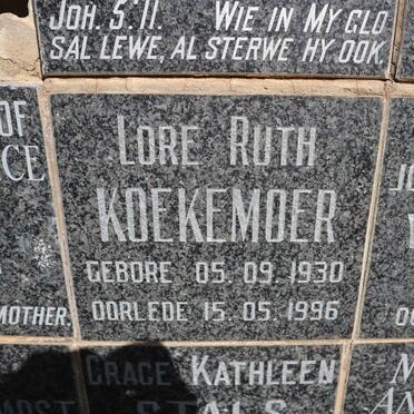 KOEKEMOER Lore Ruth 1930-1996