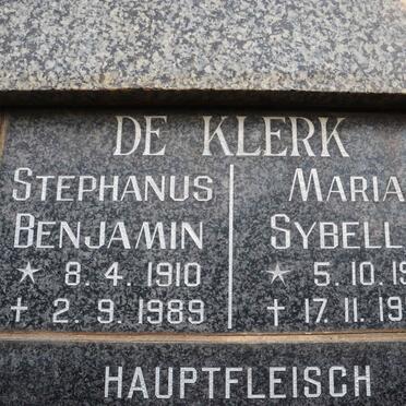 KLERK Stephanus Benjamin, de 1910-1989 &amp; Maria Sybella 1912-1995
