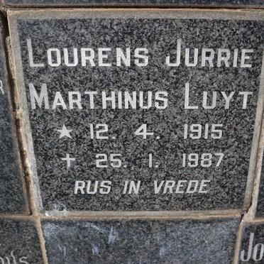 LUYT Lourens Jurrie Marthinus 1915-1987