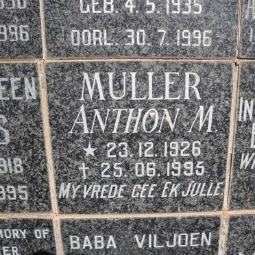 MULLER Anthon M. 1926-1995