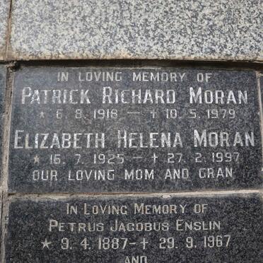 MORAN Patrick Richard 1918-1979 &amp; Elizabeth Helena 1925-1997